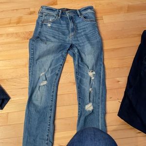 Simone stretch high rise ankle Jean destroyed denim